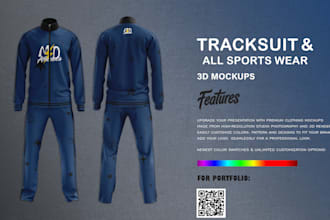create 3d tracksuit and streetwear mockups for your brand