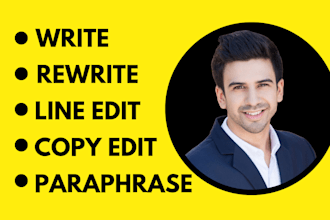 rewrite, copy edit, line edit and proofread article, essay, e book or manuscript
