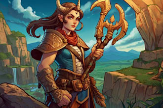 draw a fantasy character ilustration