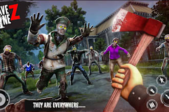 develop online zombie 3d multiplayer mobile game in unity engine