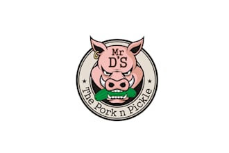 make cartoon mascot logo for the pork pickle