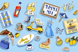 create cute individual stickers for whatsapp  telegram or printing