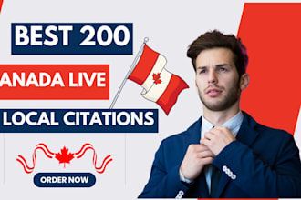 do 200 canada local citations and business directory submission