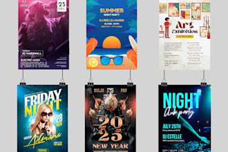 design creative food flyers, party flyers, corporate flyers