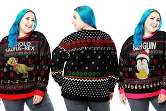 do unique ugly christmas sweater and all over print unisex sweatshirt design