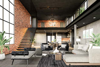 do 3d interior design of house, apartment, restaurant realistic interior renders