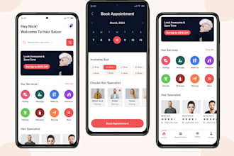 develop salon booking app, spa app, barber app, salon marketplace app
