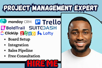 setup monday crm trello asana boldtraill suitedash clickup lofty CRM zoho CRM