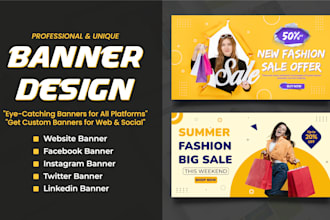 do professional banner design for websites and social media, fashion and product