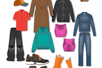 do fashion clothing design technical mockup