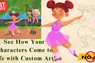 illustrate children story book, picture book illustration and cover