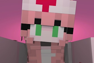 desing a minecraft 3d render for you
