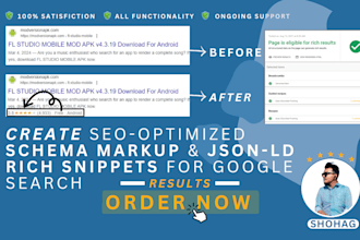 create schema markup structure data json ld rich snippet result on google search