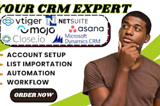 setup asana close io crm basecamp airtable smartsheet wrike business automation