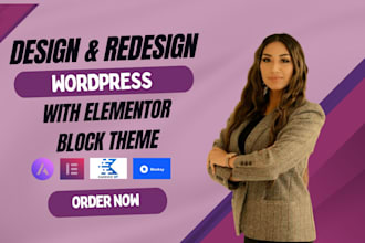 design modern block wordpress website with elementor astra kadence blocksy