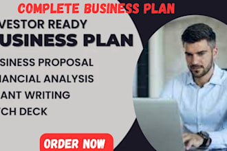 write detailed business plan, for startups , existing ,loans ,non profit, grants
