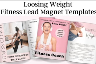 create fitness health ebook planner as canva editable for your brand ad business