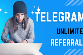 bring you 80k users via telegram referral link promotion, p2e,telegram mini game