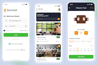 food table booking application design