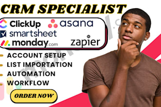 setup smartsheet asana workflow monday crm clickup automation zapier integration