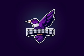 design high quality hummingbird logo for your business with 24 hours