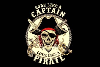 design high quality pirate logo  with satisfaction guarantee