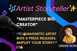 write perfect music bio, artist statement, pop artist bio, artist press release