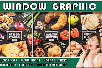 design professional signage,shopfront,storefront, vinyl sticker,window graphic