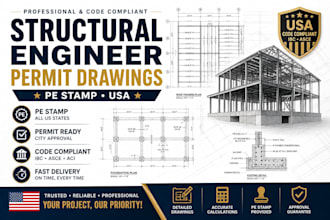 provide structural engineer plan, structural engineer permit drawing pe stamp