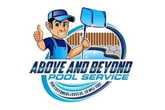 create wonderful eye catchy pool service logo with text with any file