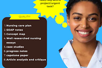 perfectly write your soap notes, nursing essay, care plan, and concept map