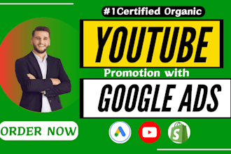 run youtube ads, SEO and organic video marketing promotion by google ads