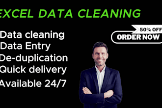 do expert data cleaning, formatting and deduplication of excel or CSV file data