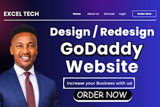 godaddy website design, godaddy website redesign godaddy ecommerce, landing page