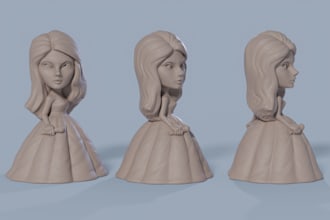 sculpt 3d caricature character