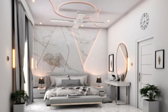 do living room interior design and 3d rendering