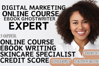 write credit repair and digital marketing ebook online course, life coaching