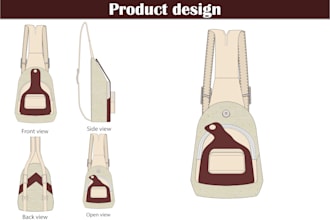 create luxury handbag design and detailed tech pack