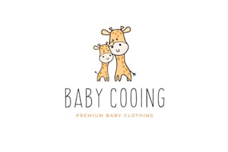 design attention baby clothing brand logo
