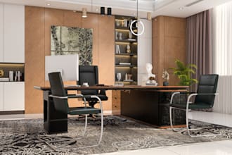 design and render office spaces by 3ds max