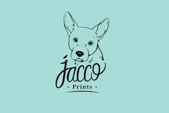 design unique dogs cute face logo