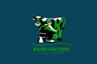 make inventive dairy farm and business logo