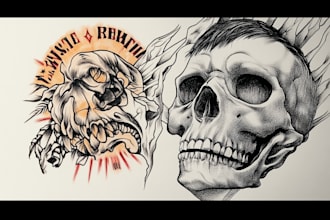 custom drawing your traditional or old school tattoo design