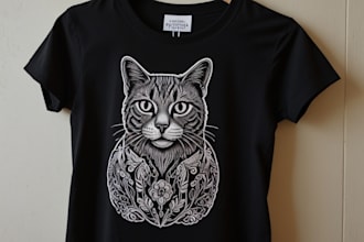 draw unique custom linocut tshirt in my style