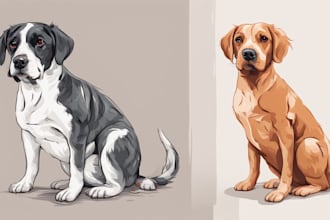 draw illustration pet portrait vector art