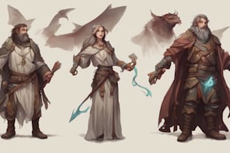 create a dnd art and d and d character for you