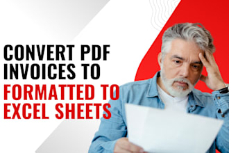 convert scanned PDF invoices into clean and  organized excel spreadsheet