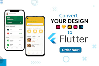 convert figma, xd, PSD, design to flutter mobile app