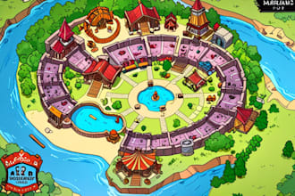 design vector maps, event maps, fantasy festival maps