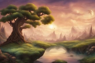 draw fantasy background and landscape